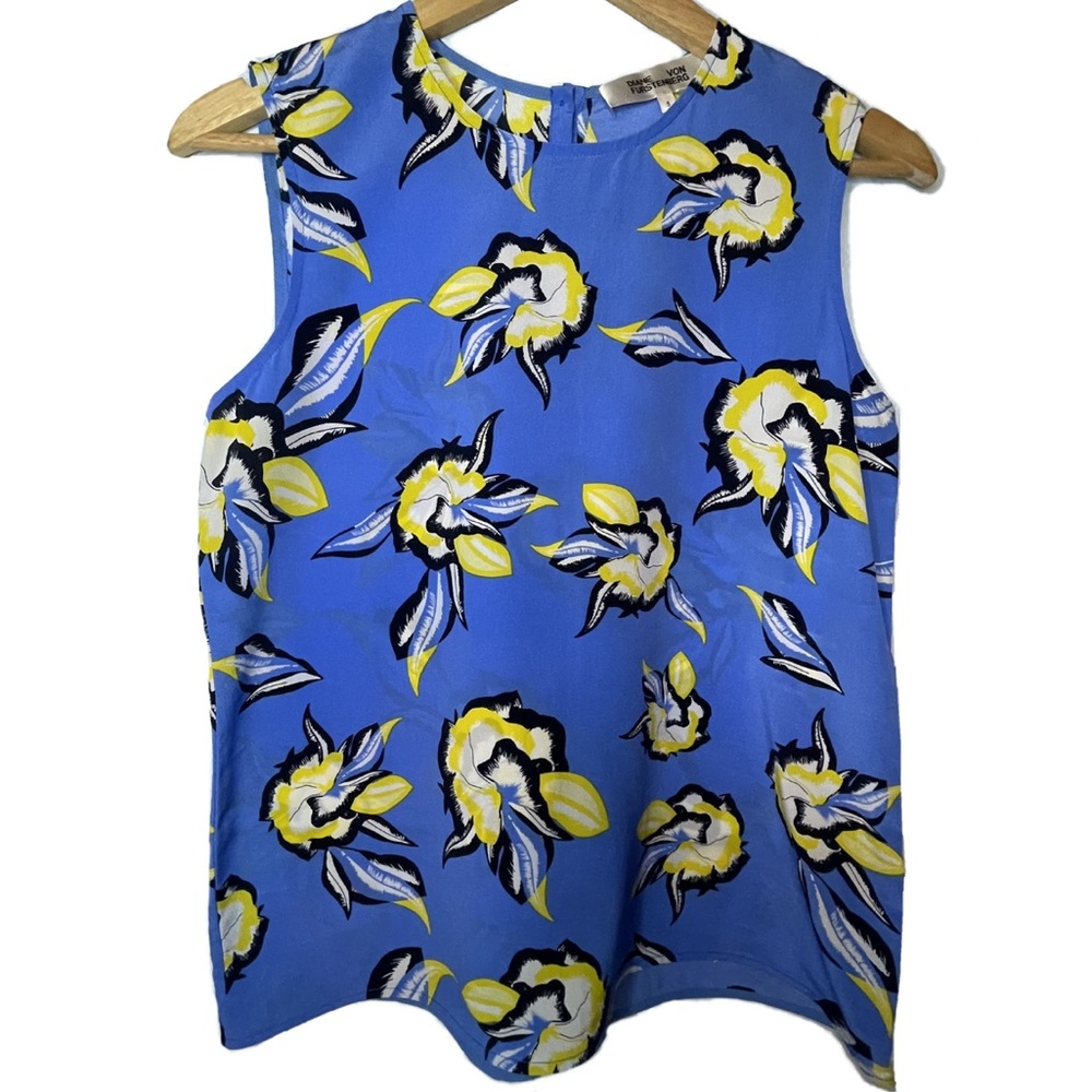 Diane von Furstenberg Floral Silk Tank Top